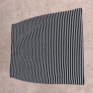 LOFT black and white striped knee length skirt NWT
